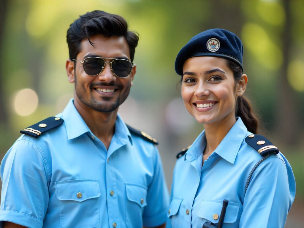 Indian lady guard and female bouncer providing special manpower services.