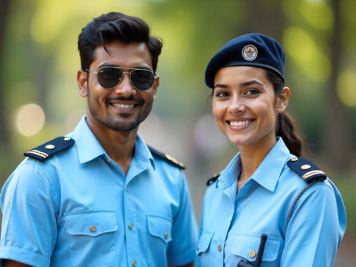 Indian lady guard and female bouncer providing special manpower services.